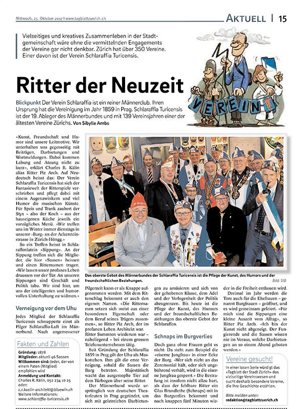 Report Tagblatt Zürich 2017.10.25